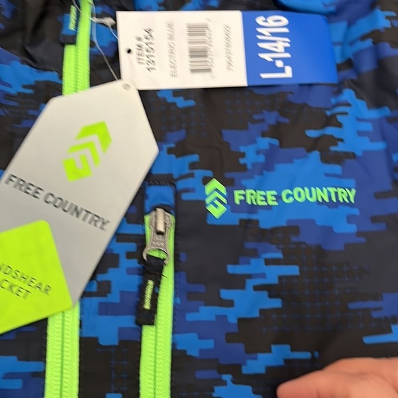 Free Country Boys Windshear Jacket Electric Blue, Size L - Picture 6 of 7